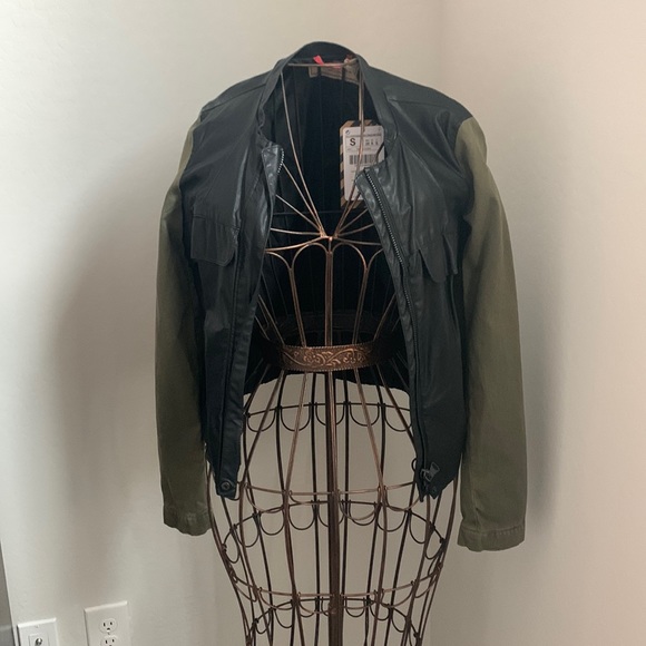 Womens Faux Leather Sport Jacket - Picture 1 of 4